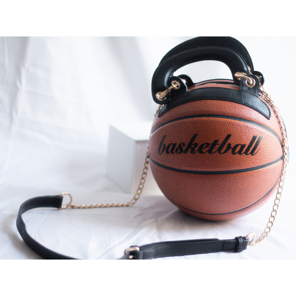 women purse Brown and Black Basketball Purse zipper closure mambacita